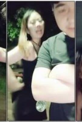 非常风骚的少妇和炮友深夜在户外露出口交回到车里车震啪啪十分淫荡1