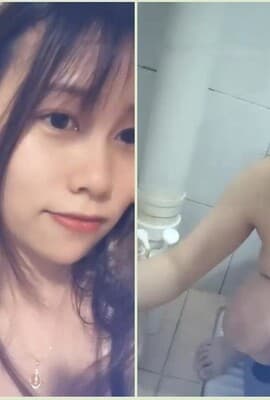 豆浆流高颜值长相甜美妹子卫生间洗澡自慰，近距离特写揉搓阴蒂出水拍摄闺蜜粉穴