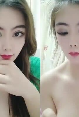 高颜值红唇美少妇【张柏芝表妹】自摸诱惑，性感黑丝开裆掰穴特写，揉搓奶子毛毛浓密非常诱人!