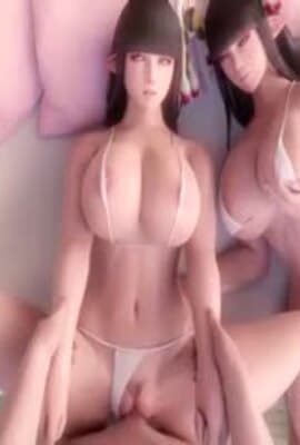 3D两只小恶魔用爆乳撸爆榨干你
